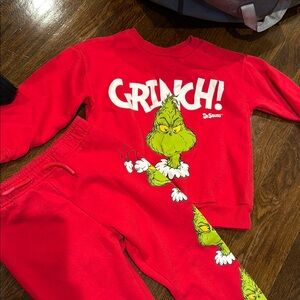 5T Red Grinch Sweatshirt and Pants Set